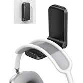 Lamicall Headphone Stand, Sticky Headset Hanger, Adhesive Headphone Holder | Headset Hook Mount Clip Under Desk, Earphone Clamp for Airpods Max, HyperX, Sennheiser, Black