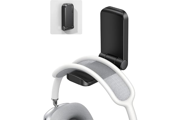 Lamicall Headphone Stand, Sticky Headset Hanger - Adhesive Headphone Holder Hook Mount, Headset Stand Holder Clip Under Desk,