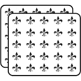 Stainless Steel Look: Fleur De Lis Shaped (Non-Reflective Vinyl New Orleans) Sticker for Scrapbooking 1" 50 Pack Stickers Waterproof Vinyl Decals
