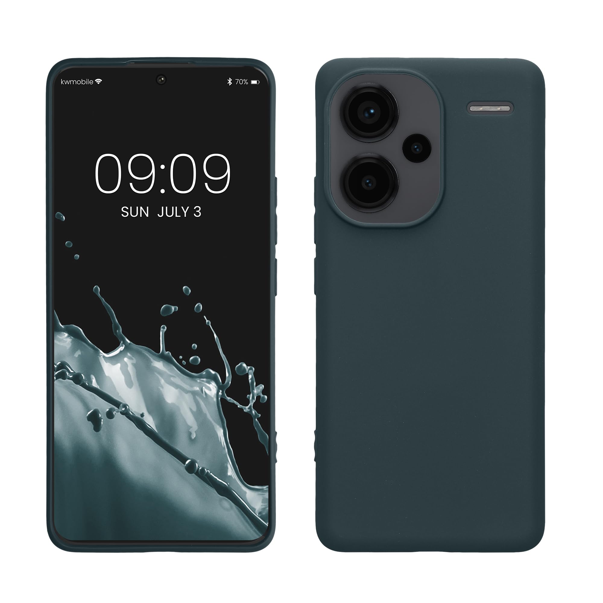 kwmobile Case for Xiaomi Redmi Note 13 Pro+ 5G / Redmi Note 13 Pro Plus 5G Case - Soft Cover - Shockproof TPU Material - Wireless Charging - Dark Slate โ image 1