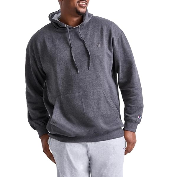 CHAMPION MEN’S HOODIE, POWERBLEND, FLEECE STRIPED SWEATSHIRT FOR MEN (REG. OR BIG & TALL)