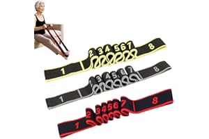 Numbered 8‑Segment Resistance Band with Hand Grippers for Stretching,Yoga,and Glute/Leg Workouts – Suitable for Men, Women, a