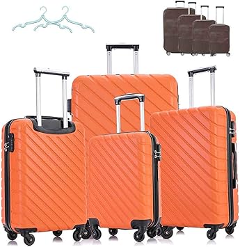 orange hard shell suitcase