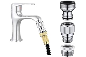 HAPPYWINS Kitchen Sink Faucet Quick Connector, Sink Faucet to Garden Hose Adapter, Dishwasher/Washer Snap Coupling Adapter, Faucet to Hose Adapter for Kitchen/Bathroom/Shower Hose