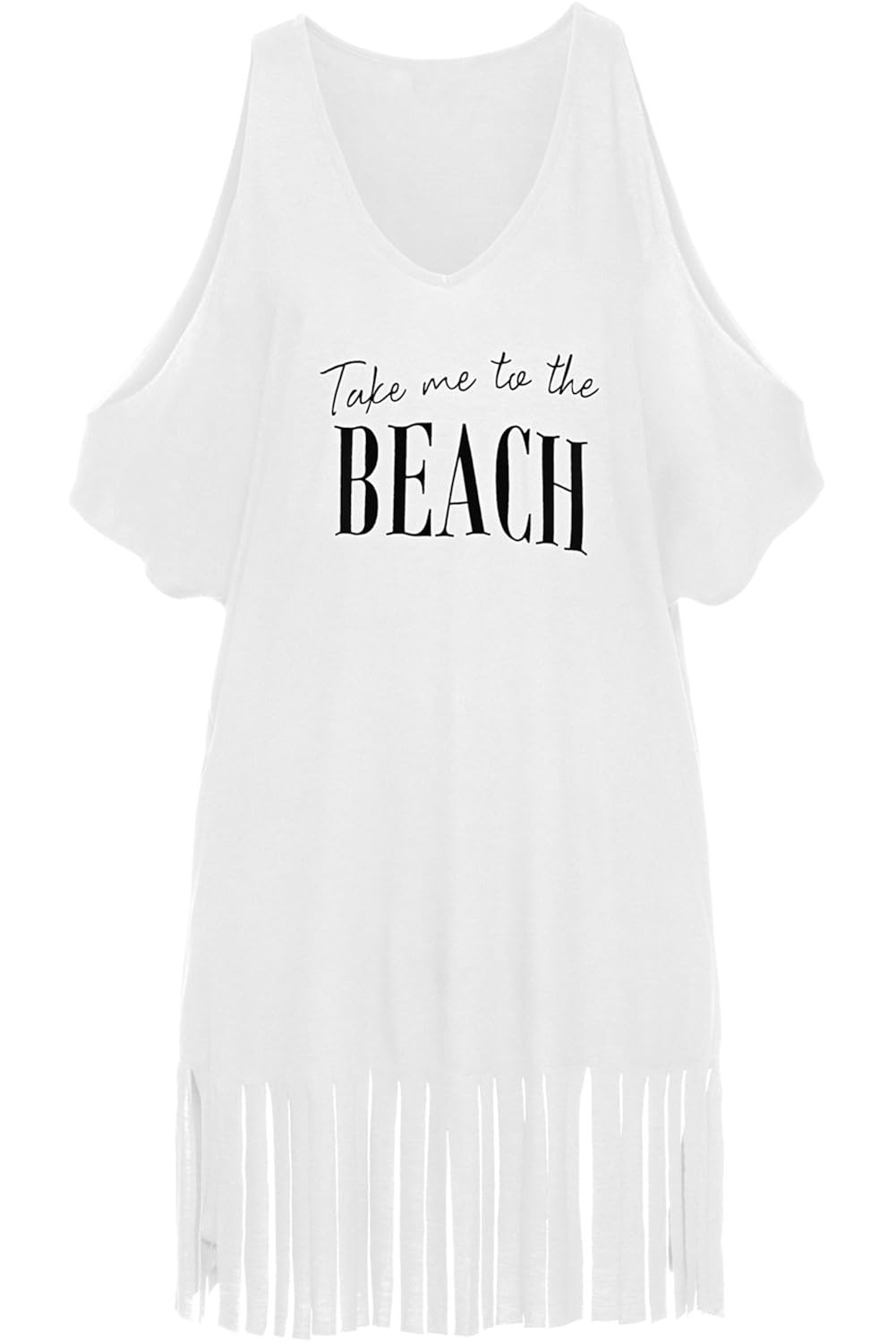 boldgal women's bathing swim cover up beach dress, one size (white)