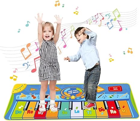 Amazon Co Jp 子供の音楽マットのピアノマット8楽器 ピアノのキーボード音楽遊戯玩具 子供 女の子 男の子 130x48 Cm ホーム キッチン