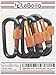 LeBeila Aluminum Carabiner Heavy Duty Climbing Hooks D Shape Buckle Pack Spring Snap Keychain Clip with Screwgate Locking-Outdoor Camping D-ring Carabiners Hook (Black/Orange-5PCS)