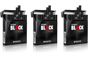 THE FRUGAL SMOKER Djarum Original Black Bliss Tobacco & Nicotine Free Clove Filtered Cigarettes - 3 Boxes of 20-60 Total - incl. Frugal Smoker Sticker
