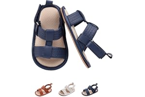 Kawacolibb Infant Boys Girls Sandals, Summer Baby Rubber Soles Non-Slip PU Leather Sandals, Newborn Toddler Prewalker First Walking Beach Outdoor Shoes,Infant Toddler Unisex Summer Shoes for babies