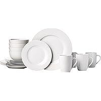 鶹 Basics 16-Piece Dinnerware Set, Plates, Bowls, Mugs, Service for 4, White