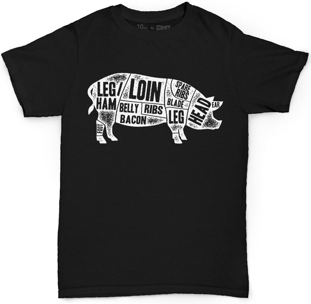 BBQ Grill Funny t Shirt for Men Pork Cuts Grilling Gifts for Cooking