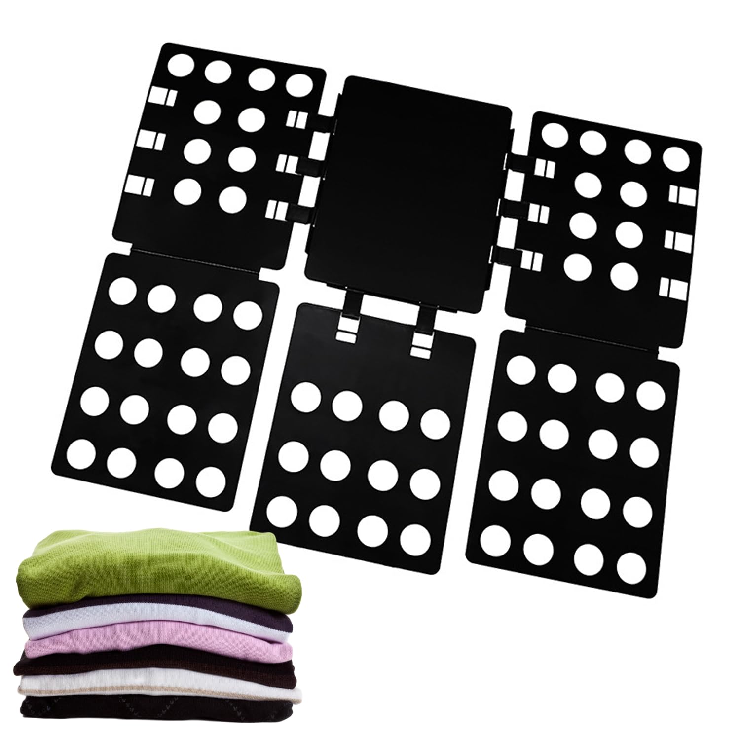 MUEEAD 1 Clothes Folding Board, Folding Board For Kids And Adults, T-Shirt Folding Board, Laundry Folding Aid, Laundry Folding Board, Clothes Folder, Good For Folding Clothes (Black)