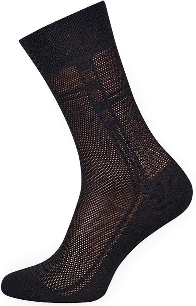5pack Men's Ultra thin Breathable Cotton Dress Socks Black, 79 at