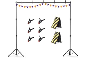WOMNWOMN Backdrop Stand 10x7.5ft, Height Adjustable and Width Adjustable Backdrop Stand, Back Drop Stand for Balloon Arch, Photo, Parties