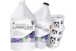 Table Top Epoxy Resin Superclear 2 Gallon | 256 oz Cup Kit, Anti-Yellow Highest UV Impact Resistance, Food Grade Safe, Ultra Crystal Clear Gloss, Bubble Free, Bar & Surface Coat, Tumblers, Wood, DIY