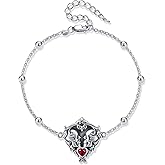 MONGAS Goth Bracelet Sterling Silver Heart Skeleton/Skull/Snake Bracelet Skeleton/Skull/Snake Jewelry for Women