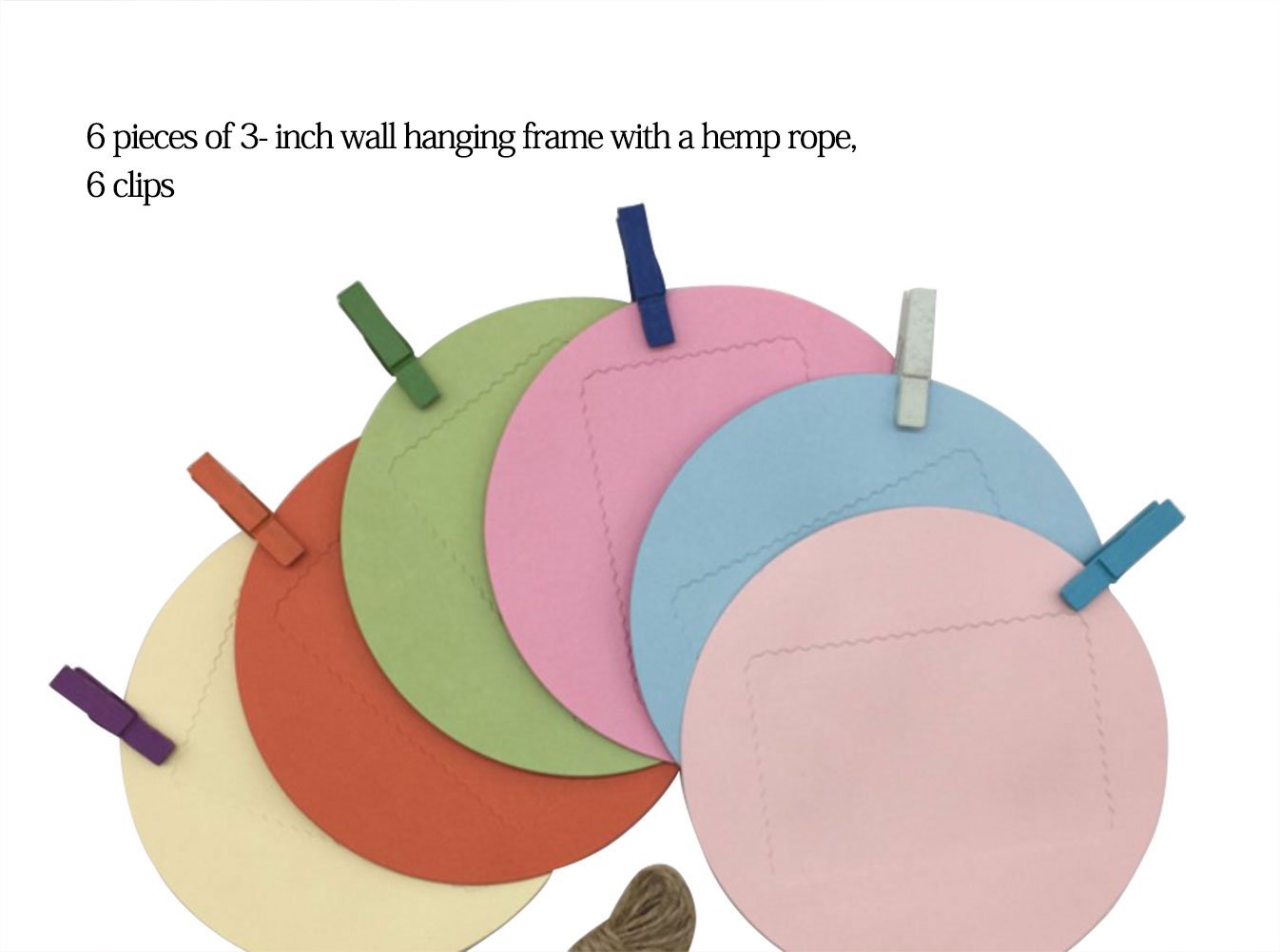 Instax Photo Frame, 2x3” Decor Hang Paper Photo Frame for Fujifilm Instax mini 8,7S,25,50S,90 Instant Camera Films, Polaroid Photo Frame (Creative Circle,6 Pcs)