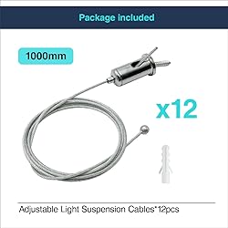 12 Sets Hexagon Garage Lights Suspension Cables Kit