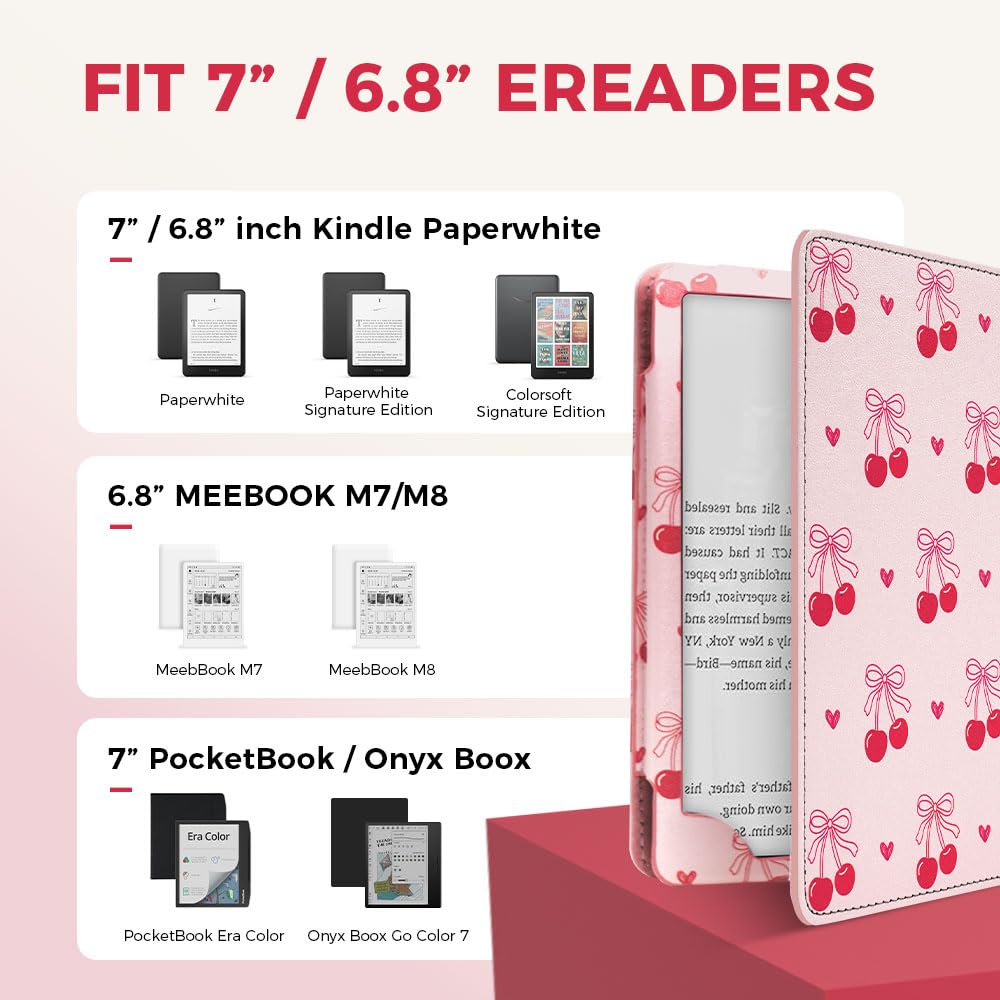 Pink Cherry Bow Case for 7