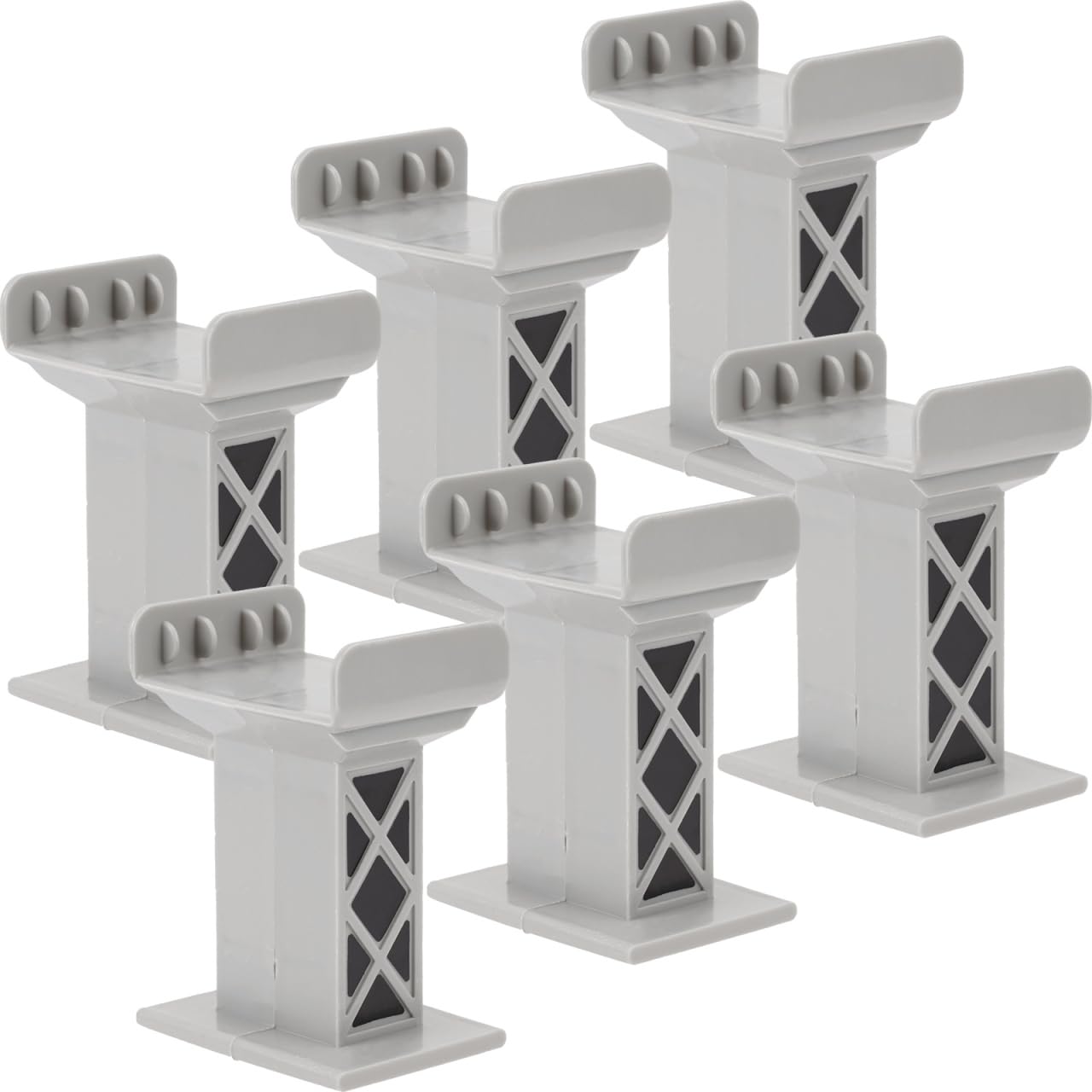 Photo 1 of 18 Pcs Train Bridge Pier Toys - Light Grey Plastic Support Risers for Kids Train Sets Ideal for Creative Track Layouts 2.75 X 2.16 X 2.59 Inches