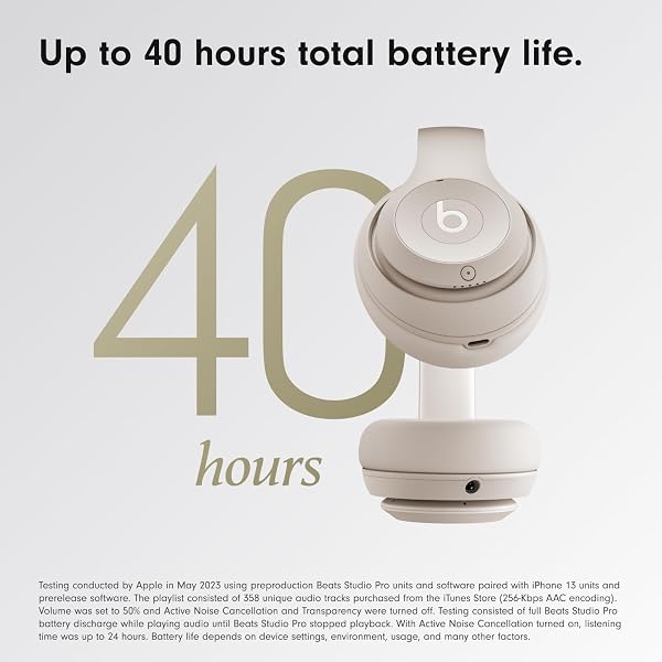 BEATS STUDIO PRO – WIRELESS BLUETOOTH NOISE CANCELLING HEADPHONES – PERSONALIZED SPATIAL AUDIO, USB-C LOSSLESS AUDIO, APPLE & ANDROID COMPATIBILITY, UP TO 40 HOURS BATTERY LIFE – SANDSTONE