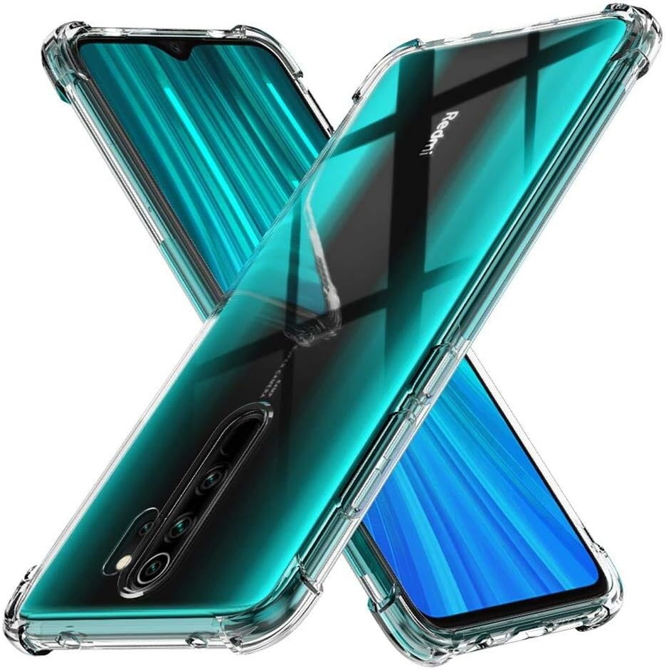 Peakally Redmi Note 8 Pro Case, Soft TPU Transparent Protector Case Cover with Shock Absorption Bumper Corners for Redmi Note 8 Pro - Transparent/Clear