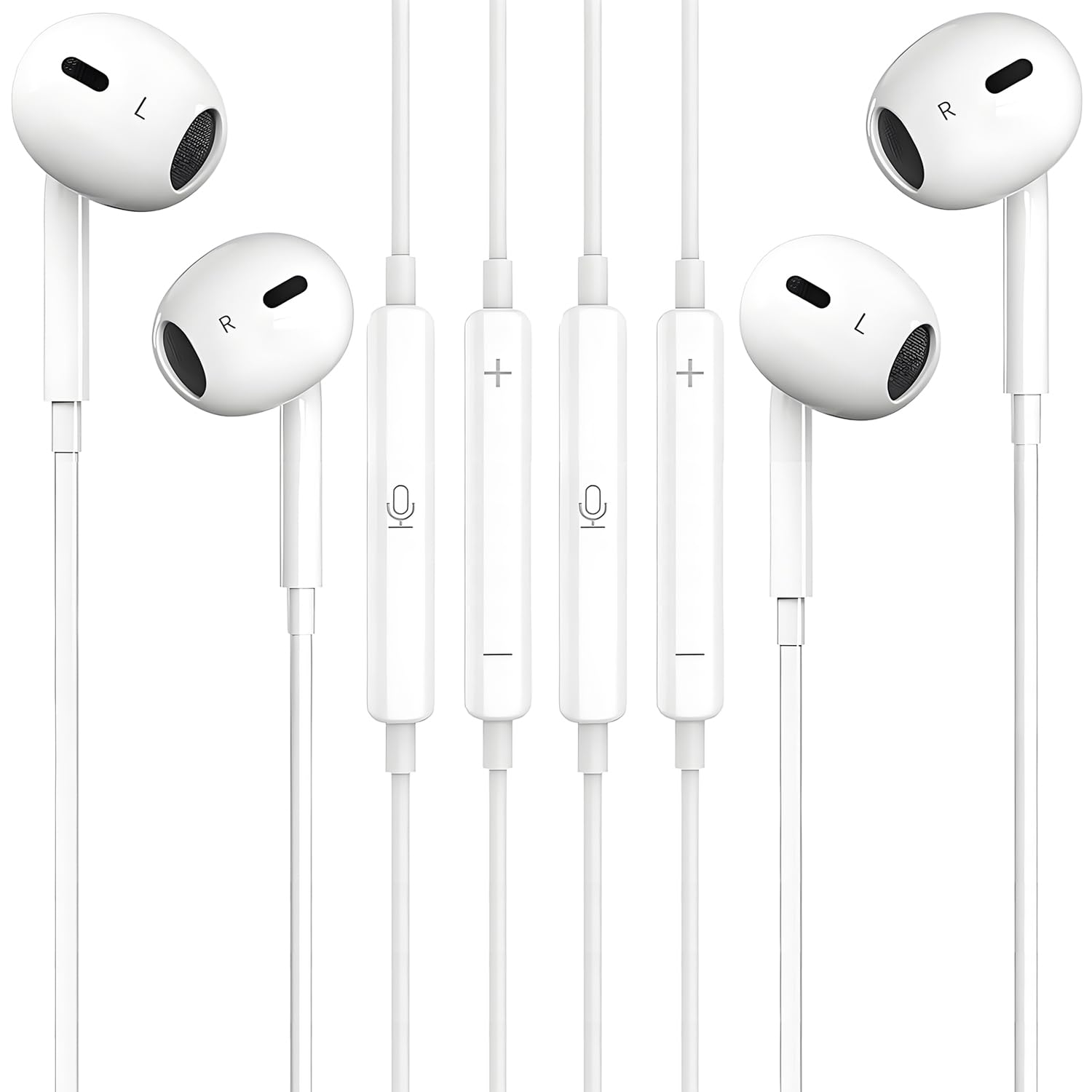 Photo 1 of 2 Packs Wired Headphones for iPhone Earbuds [Plug and Play,No Bluetooth] Built-in Mic & Volume Control Noise Reduction Earphones for iPhone 14/13/12/11/XR/XS/X/8/7/SE/Pro/Pro Max, Support All iOS