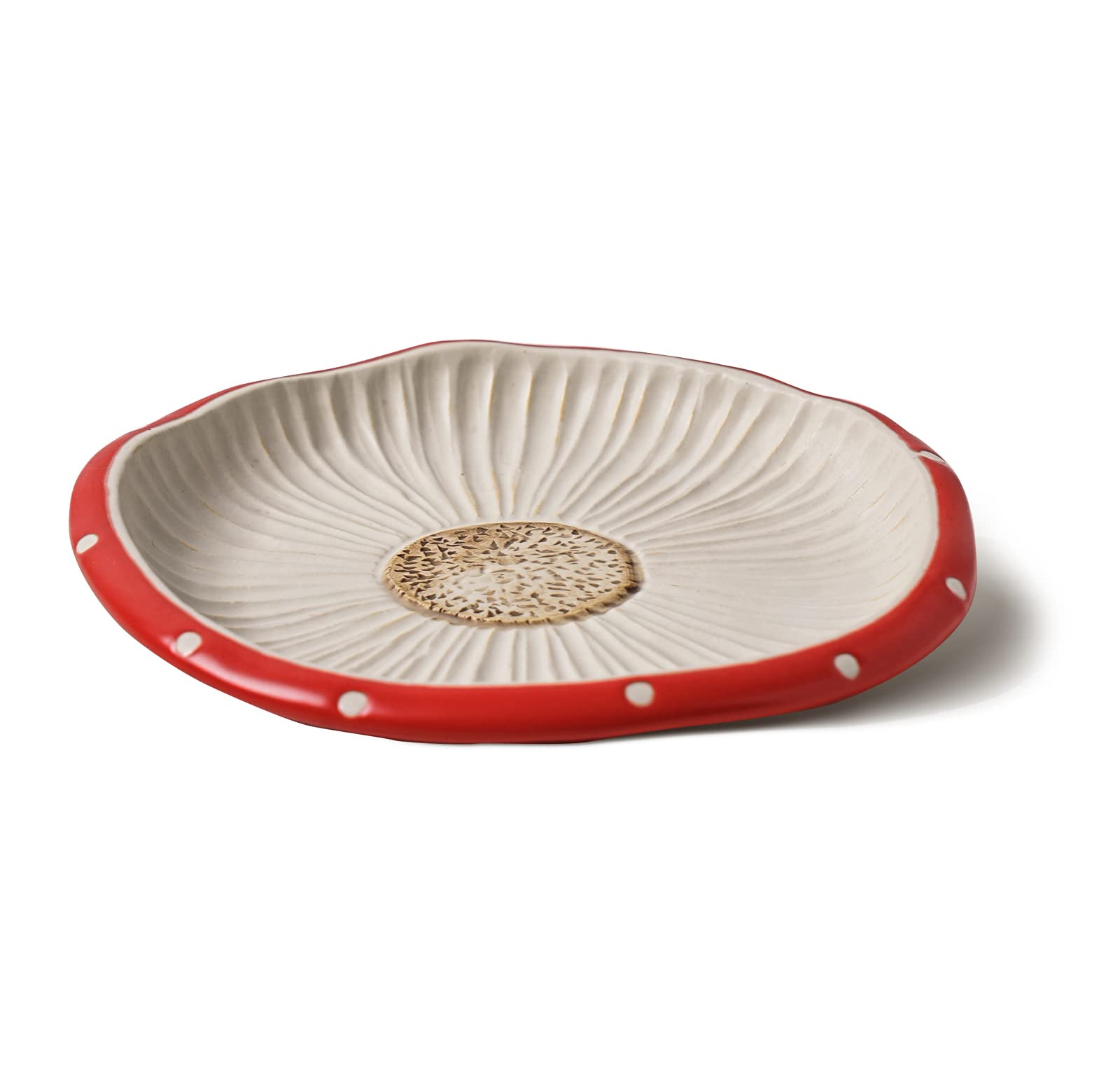 RESVUGA Mushroom Salad Plate, 8 in Polka Dot Safety Ceramic Dessert Appetizer Plates, Cute Dinner Plates, Pasta & More. — image 1