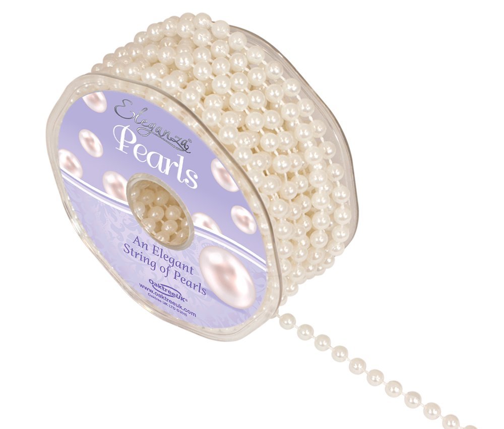 Eleganza Pearl Bead String 6mm x 10m Ivory No. 61, 0.3x0.3x1.05 cm