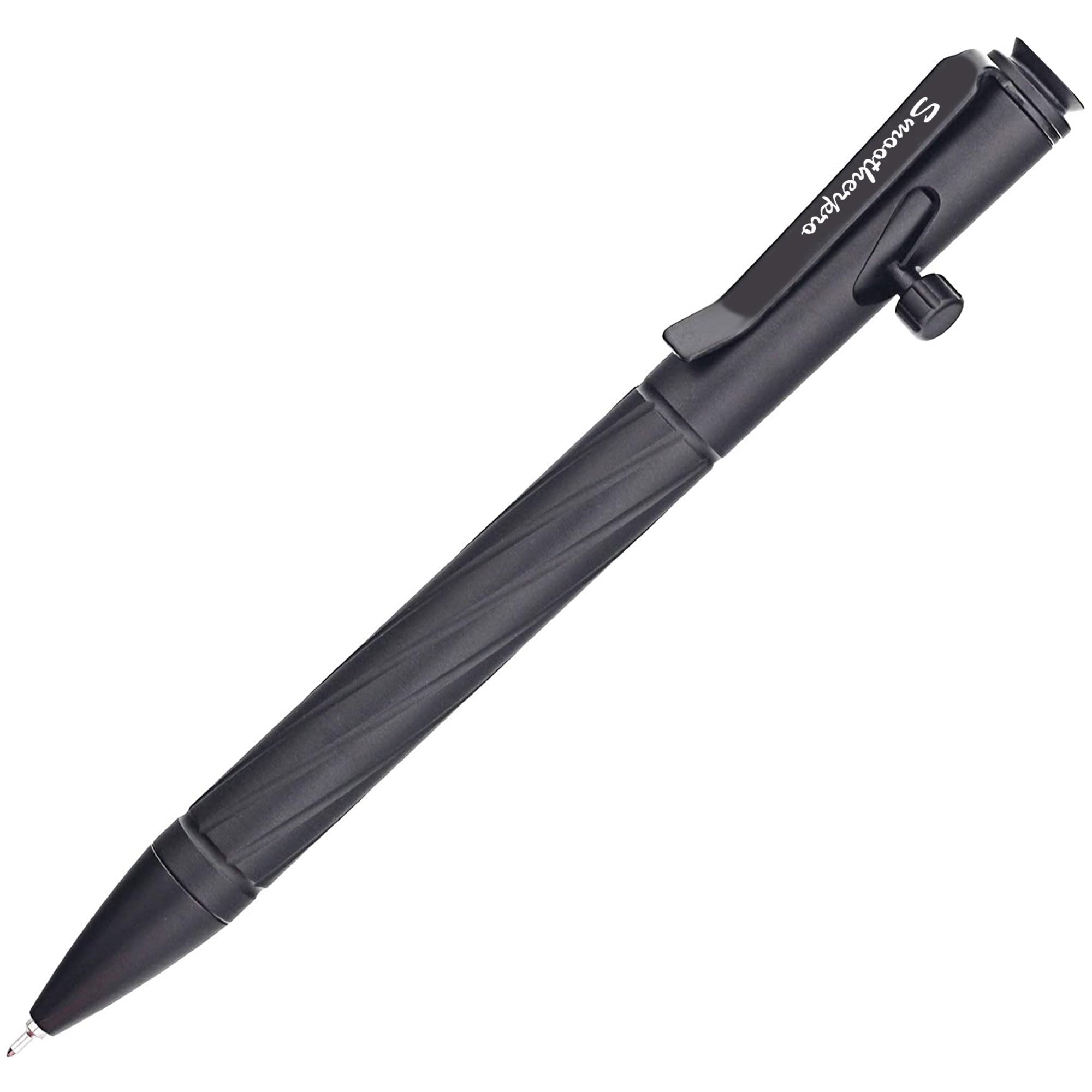 SMOOTHERPRO Bolt Action Pen | Ballpoint Pen | Durable Stainless Steel Clip | Compatible with Pentel Refill | Balanced Weight | for Business EDC Signature (PTC050) | Color Black