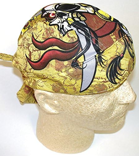 Super Deluxe Large Thick Biker Doo Rag Headwrap Scurvy Pirate Swashbuckler Durag &amp; Sweatband