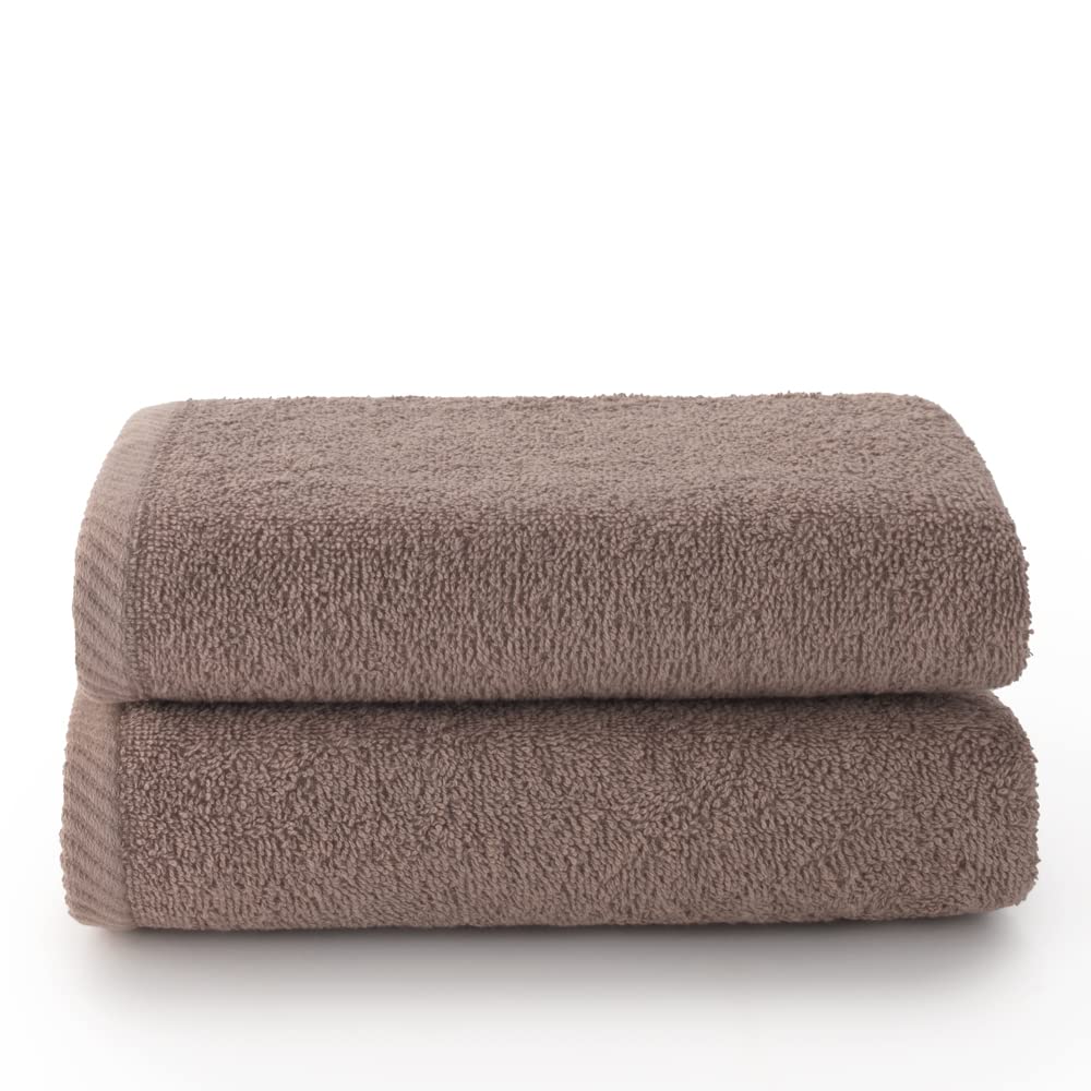 Top Towel - Plus - Large bath towels - Bath towels - 2 face towels or bidet - 30x50cm - 100% cotton - Vison