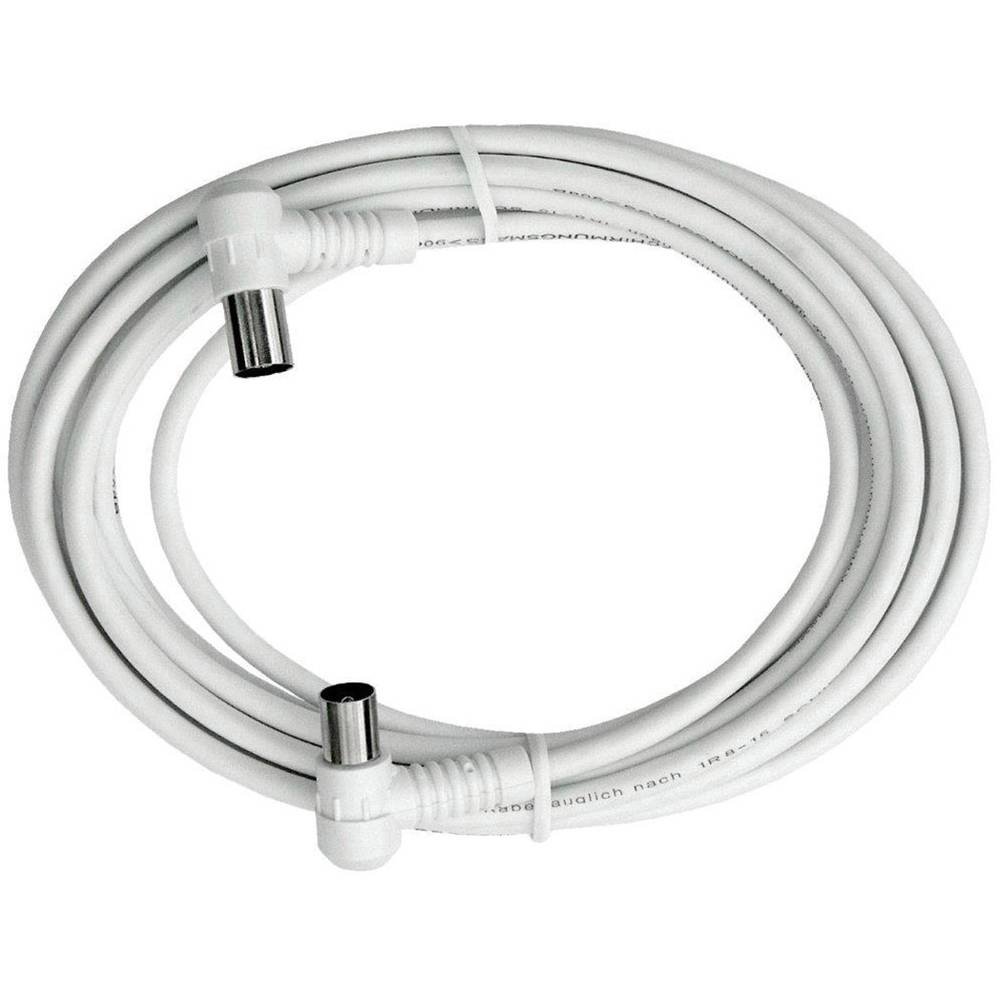 Axing BAK 753-00 high-Shielded coaxial cable IEC Coax Plug male / Coax plug female (7.5 m) White