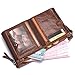 Leather RFID Blocking Bifold Wallets for men, Men's Genuine Leather Card Holder Purse Zipper Coin Pocket Double Zipper Bifold Wallet