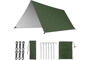 Homelove Hammock Rain Fly Camping Tarp, 10x10FT Waterproof Hammock Tent Traps, Easy Set Up UV Protection Camping Tent Rain Ta