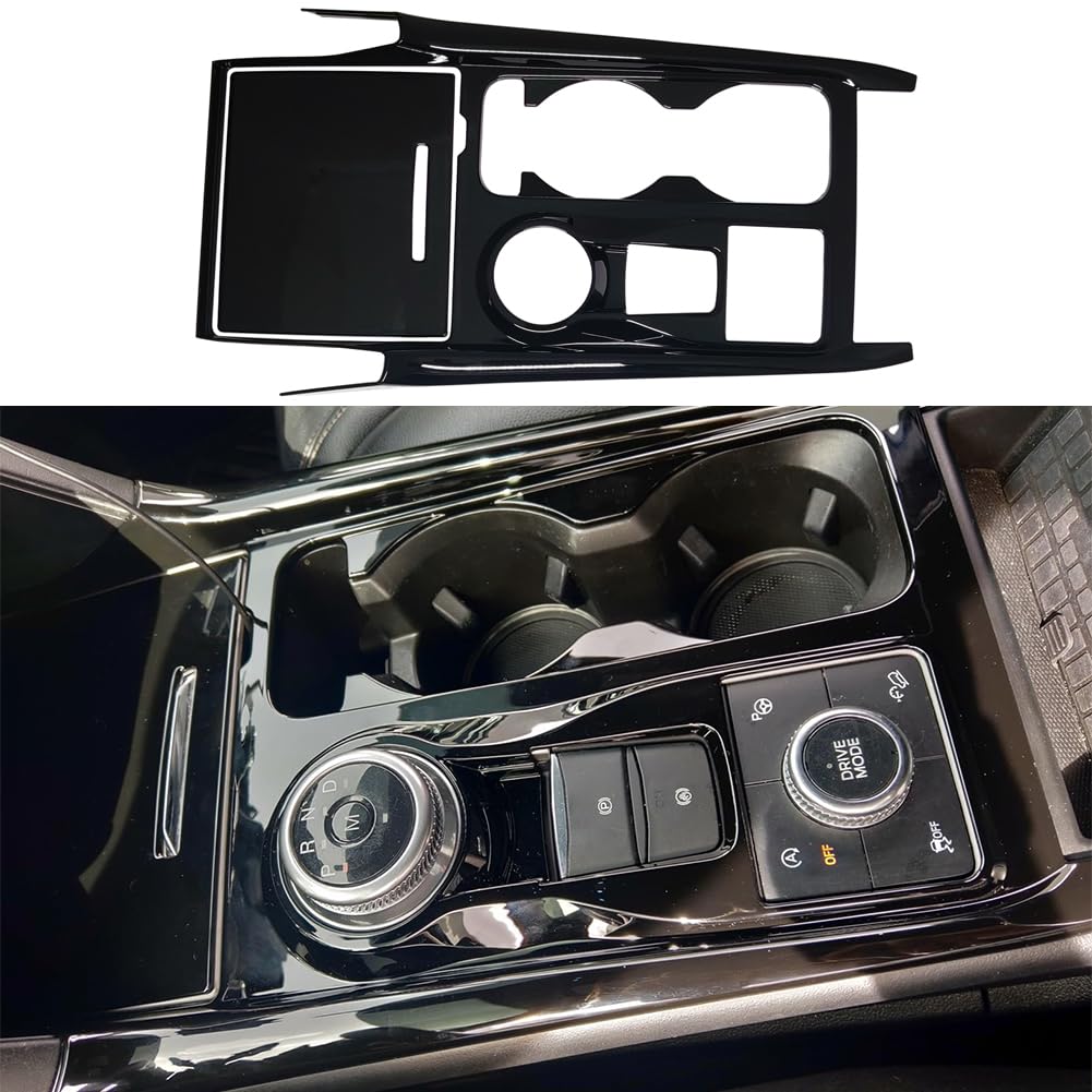 Photo 1 of AOKIO Center Console Gear Shift Panel Cover Trim Compatible with 2020 2021 2022 2023 2024 Ford Explorer Accessories (Glossy Black)