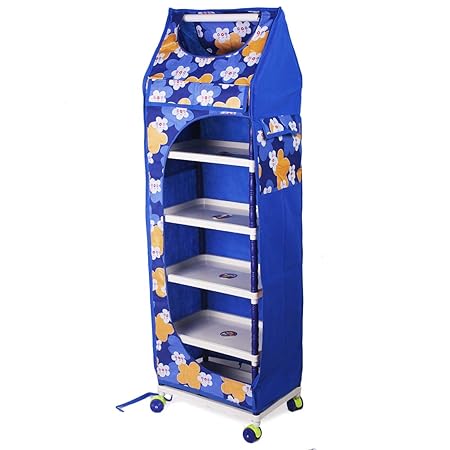 Ebee Baby 6 Shelves Printed Wardrobe (Blue)