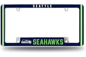 Rico Industries NFL Football Classic 12" x 6" Chrome All Over Automotive License Plate Frame for Car/Truck/SUV