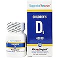 Superior Source Children's Vitamin D3 400 IU - Teeth, Bone & Immune Support Supplement for Kids - Non-GMO - 100 MicroLingual Dissolvable Tablets