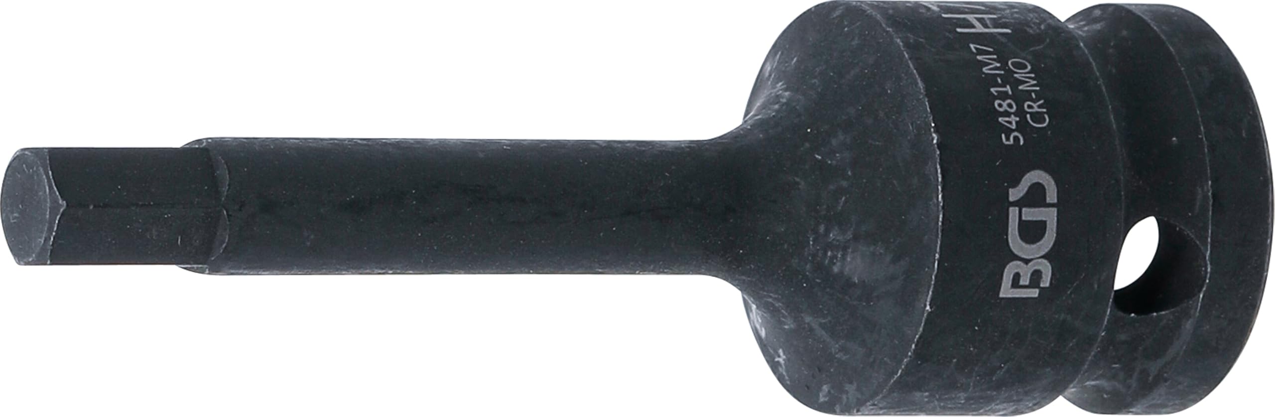 BGS 5481-M7 | Impact Bit Socket | length 75 mm | 12.5 mm (1/2") Drive | internal Hexagon 7 mm