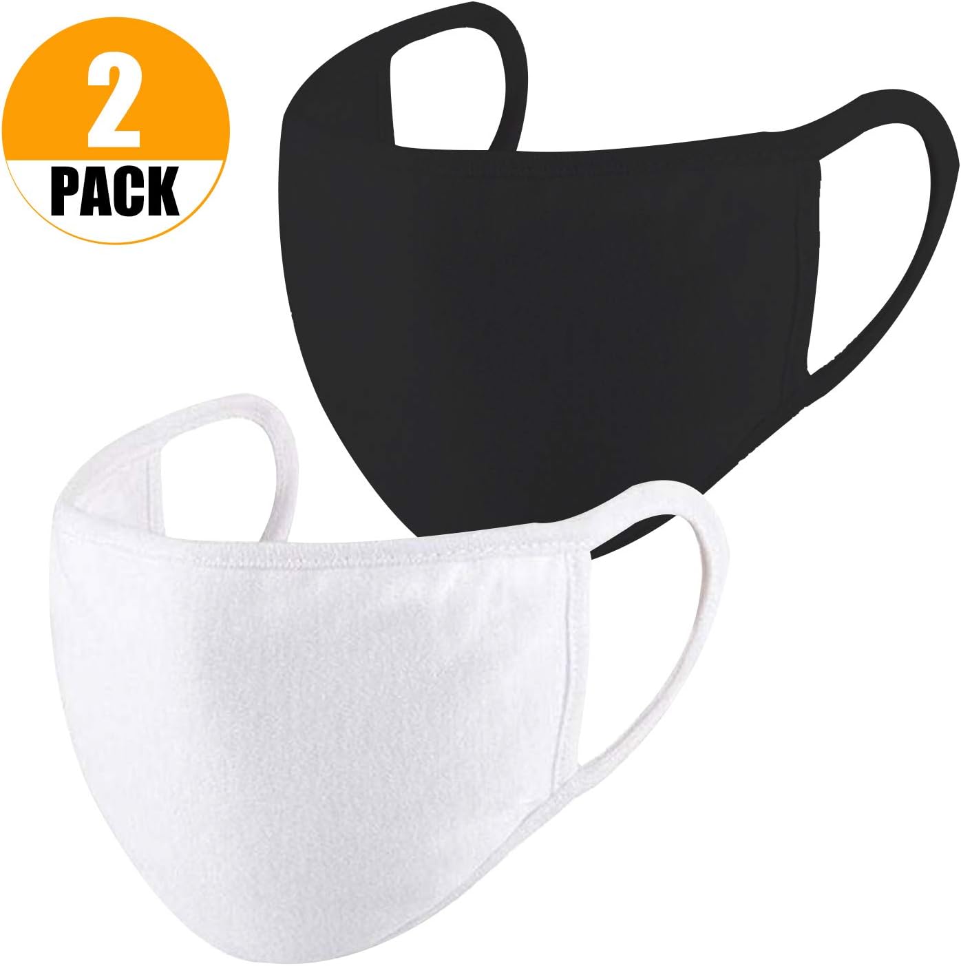 Luxtrip 2 Pack Dust Masks Breathable Reusable Cotton Dustproof Mouth Face Mask Fashion Cotton Mouth face mask for Outdoor Sport Half Face Earloop Mask Dust Pollen Cotton Black Masks