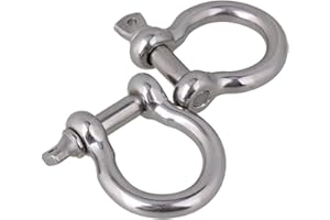 SHENGHUISS Anchor Shackle Stainless Steel 316 Forged Bow Shackle Screw Pin Marine Hardware Rigging