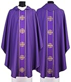 Purple Gothic Chasuble"Jerusalem Crosses" Vestment