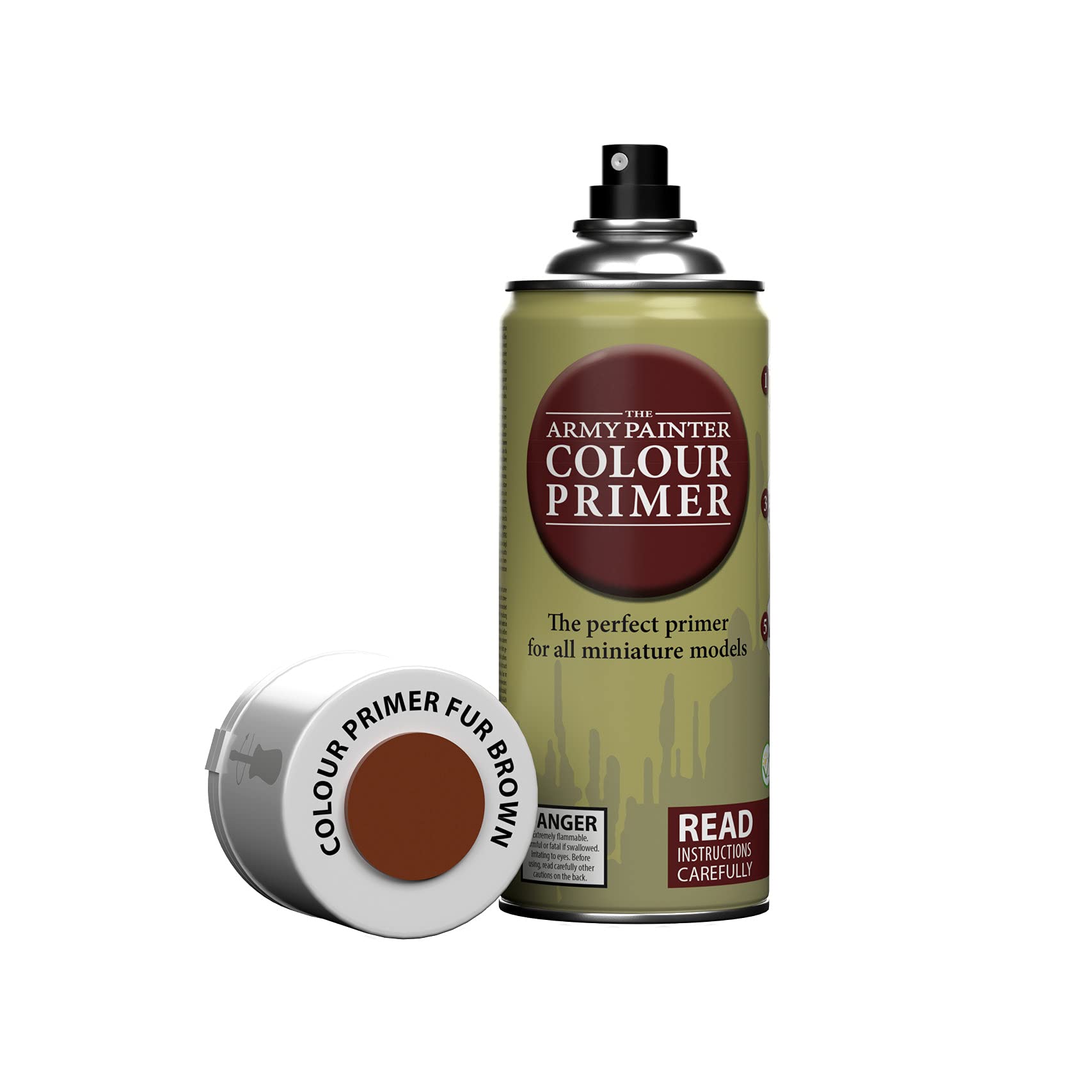The Army Painter Colour Primer Fur Brown, 400 mL Acrylic Spray Primer, Spray Paint Basecoat for Miniature Priming, Tabletop Roleplaying, Boardgames, and Wargames Miniature Modelling