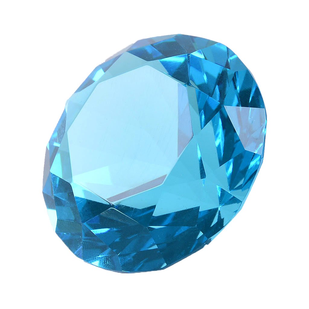 LONGWIN 60mm W Crystal Diamond Paperweight Ornament Home Venue Decorations Solid Color Aquamarine Blue