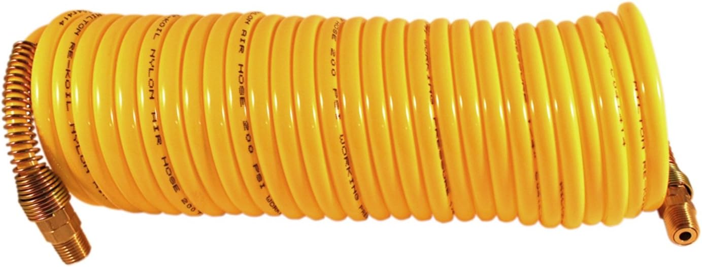 Milton (MK1669-1) 25-Foot Re-Koil Air Hose, M-Style Adjustable Pocket Blow Gun, and M-Style Air Coupler & Plug Kit - 1/4" Flow NPT, (6-Piece) - - 