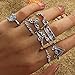Zealmer Midi Ring Set Crown Hand of Fatima Hamsa Knuckle Ring Set Vintage Silver Statement Stack Rings