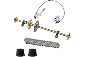 JNDO Go Kart Axle Kit 44 Inch Rear Axle DIY Go Kart Parts with Axle+Brake Caliper+Brake Disc+Pillow Block Bearing+530 Chain+37T Sprocket+Wheel Hub for Go Kart Quad Trike Drift Bikes