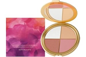 Highlighting Eye & Cheek Palette - 4-in-1 Eye Shadow Pallets, Highlighter Makeup, Contour Palette Eye & Cheek Palette with Mi