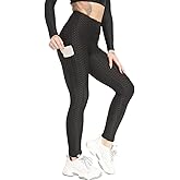 FITTOO Womens High Waist Textured Workout Leggings Booty Scrunch Yoga Pants Slimming Ruched Tights